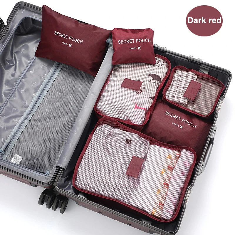 6 Pcs Travel Clothes Storage Bags