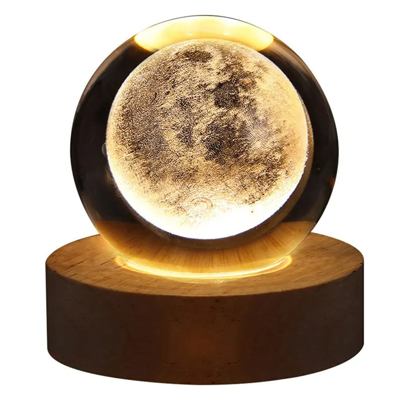 Luz nocturna LED Bola de cristal de galaxia Vía Láctea del sistema solar