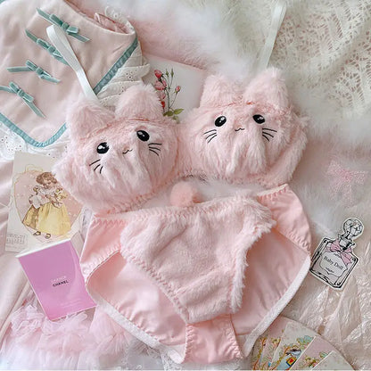 Plush Bra Lingerie Set