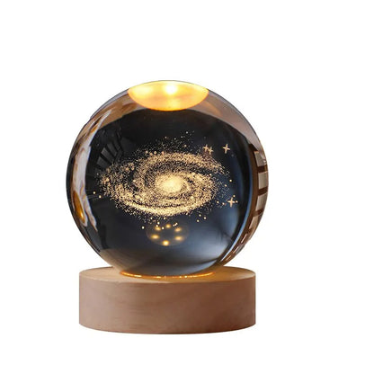 Luz nocturna LED Bola de cristal de galaxia Vía Láctea del sistema solar