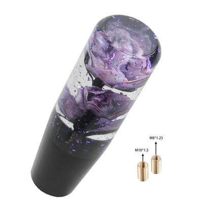 Universal Resin Shift Knob, ViralGalleria.com, purple marbled resin with M8/M10 thread adapters