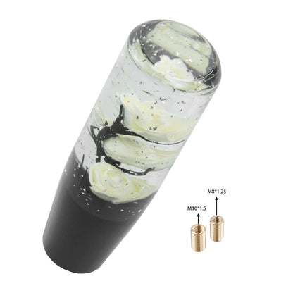 Universal Resin Shift Knob by ViralGalleria.com, white and black swirled resin for car interiors