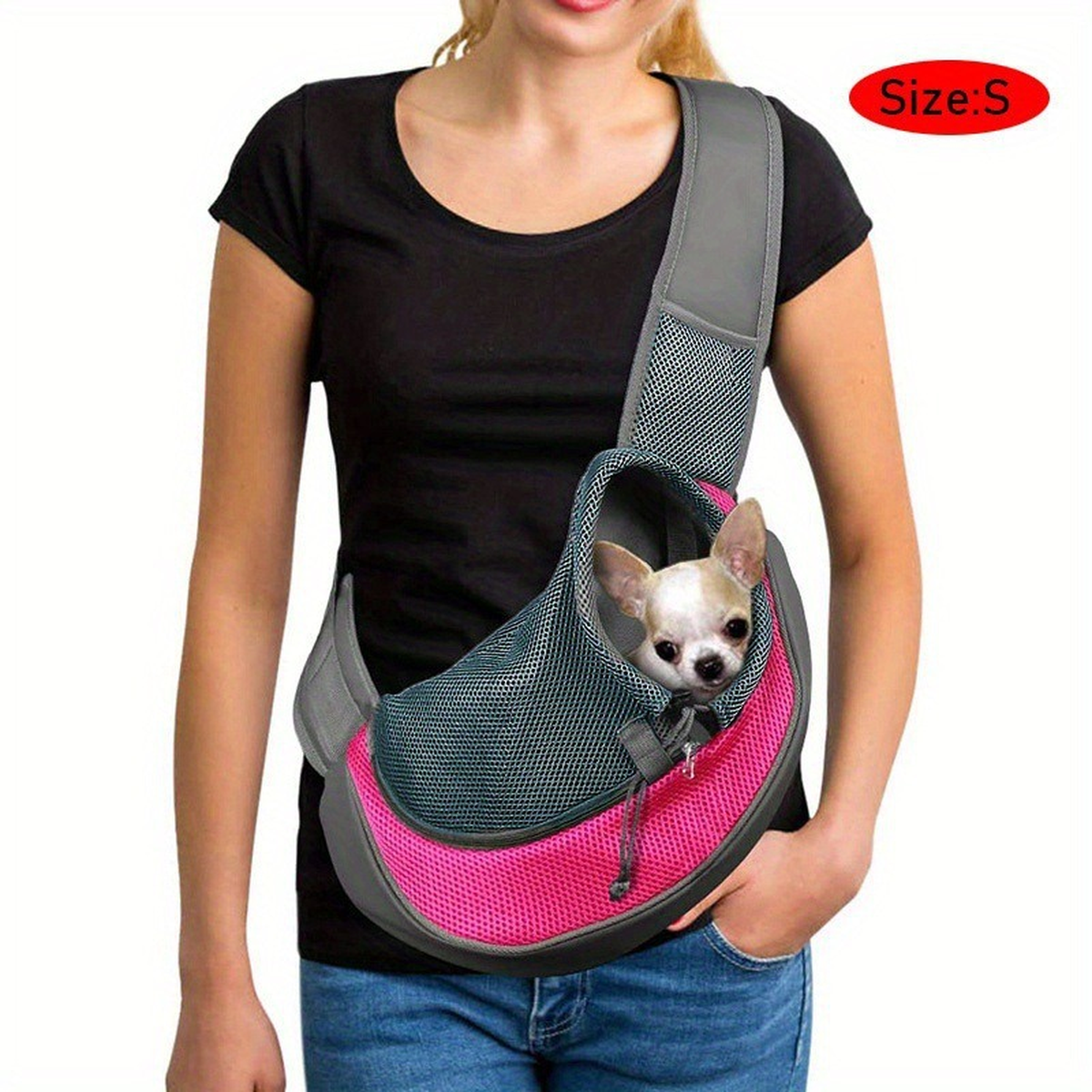 Reflective Pet Carrier Sling Bag