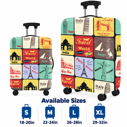 Printed Stretch Suitcase Cover