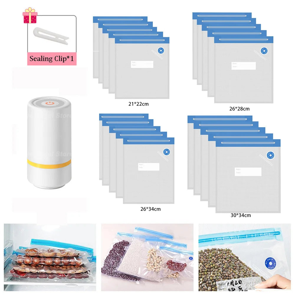 Bolsas de alimentos selladas al vacío para almacenamiento de alimentos
