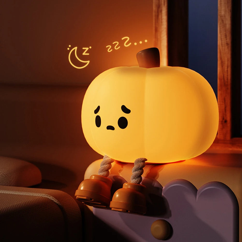 Linda luz nocturna de calabaza