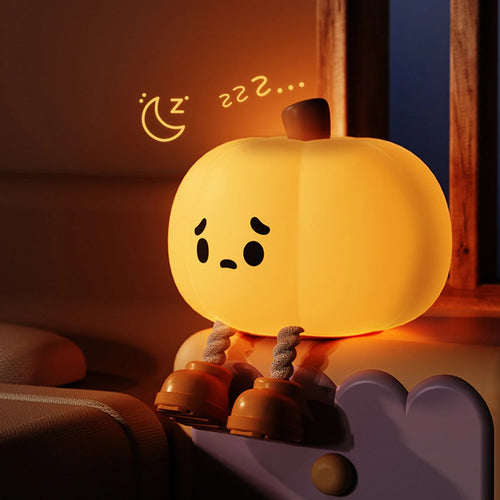 Linda luz nocturna de calabaza