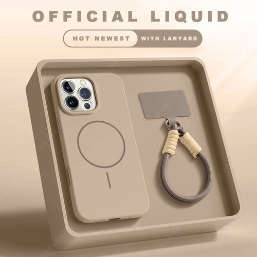 Funda magnética para teléfono con cordón