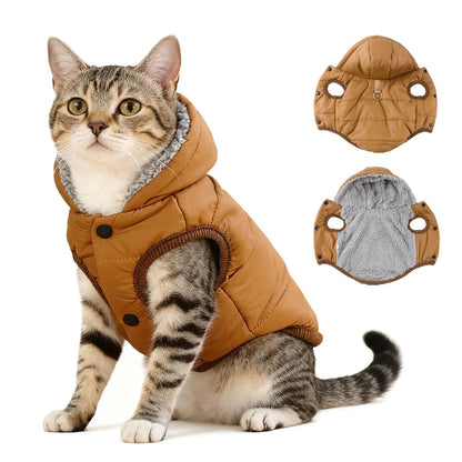 Veste douillette à capuche pour animaux de compagnie
