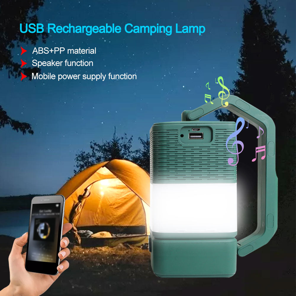 Haut-parleur portable USB LED compatible Bluetooth pour lampes de camping