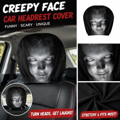 Horror Face Car Headrest Covers