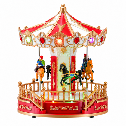 Light-Up Christmas Carousel Music Box
