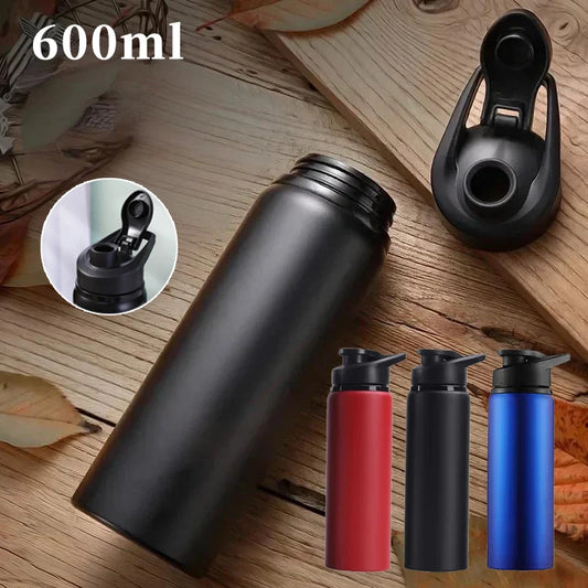 Botella de agua de acero inoxidable para exterior de 600 ml