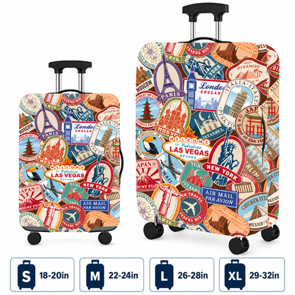 Printed Stretch Suitcase Cover