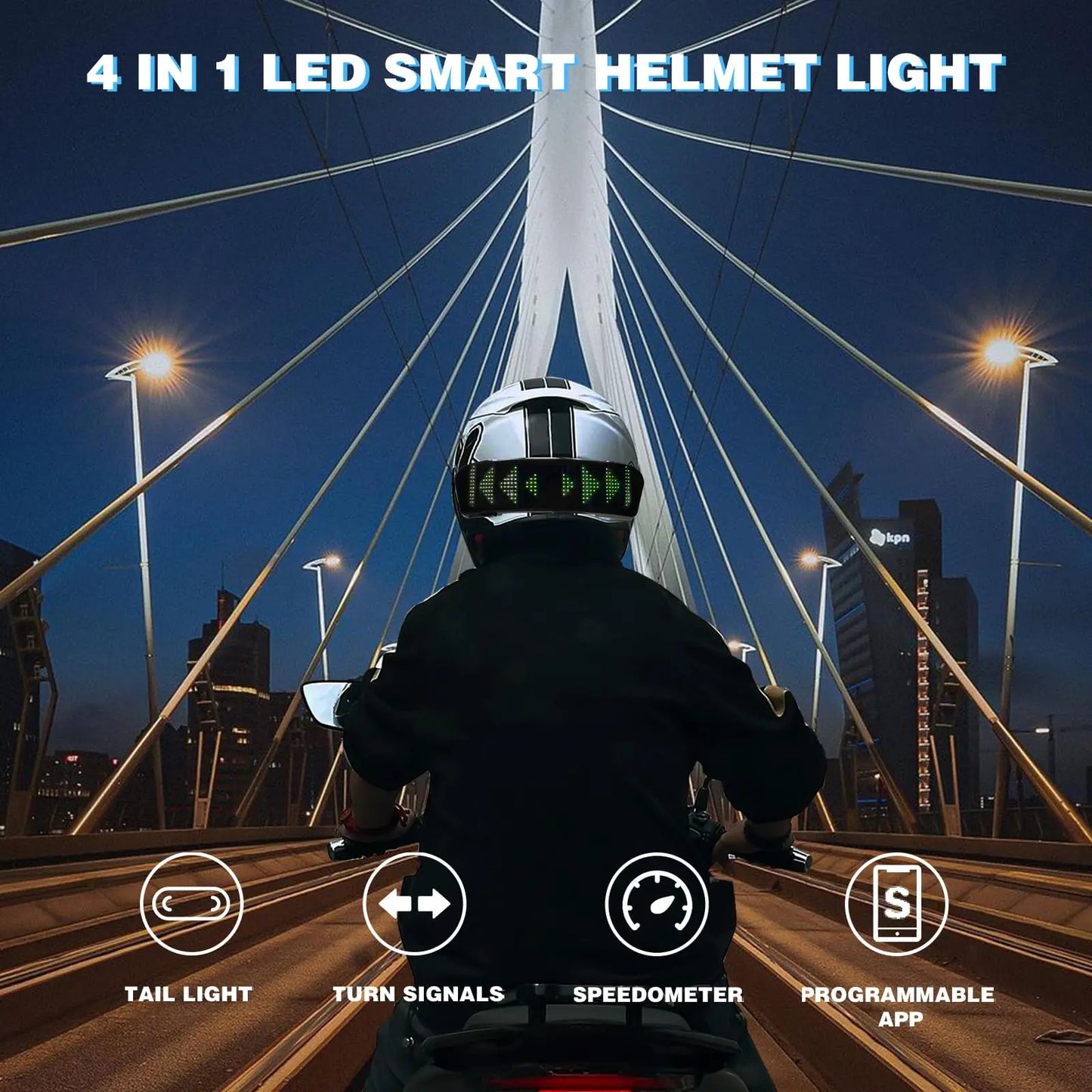 Pantalla LED programable para casco de motocicleta