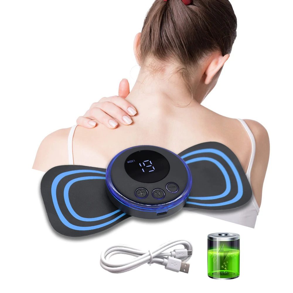 Masajeador de cuello eléctrico recargable con pulsos EMS