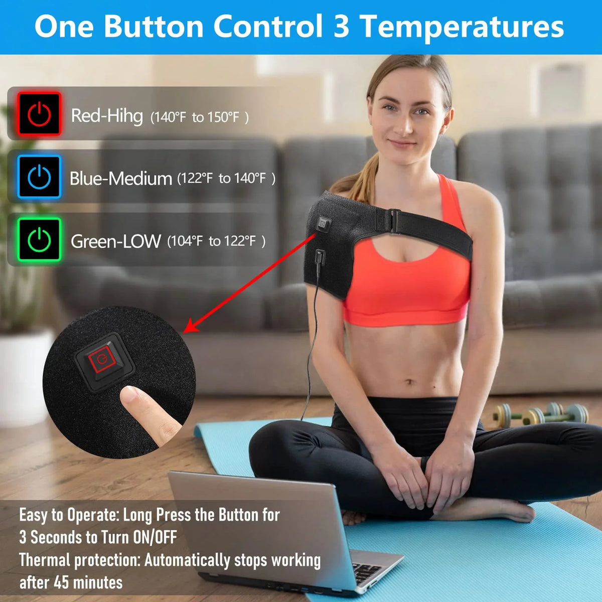USB Heated Shoulder Brace Rotator Cuff