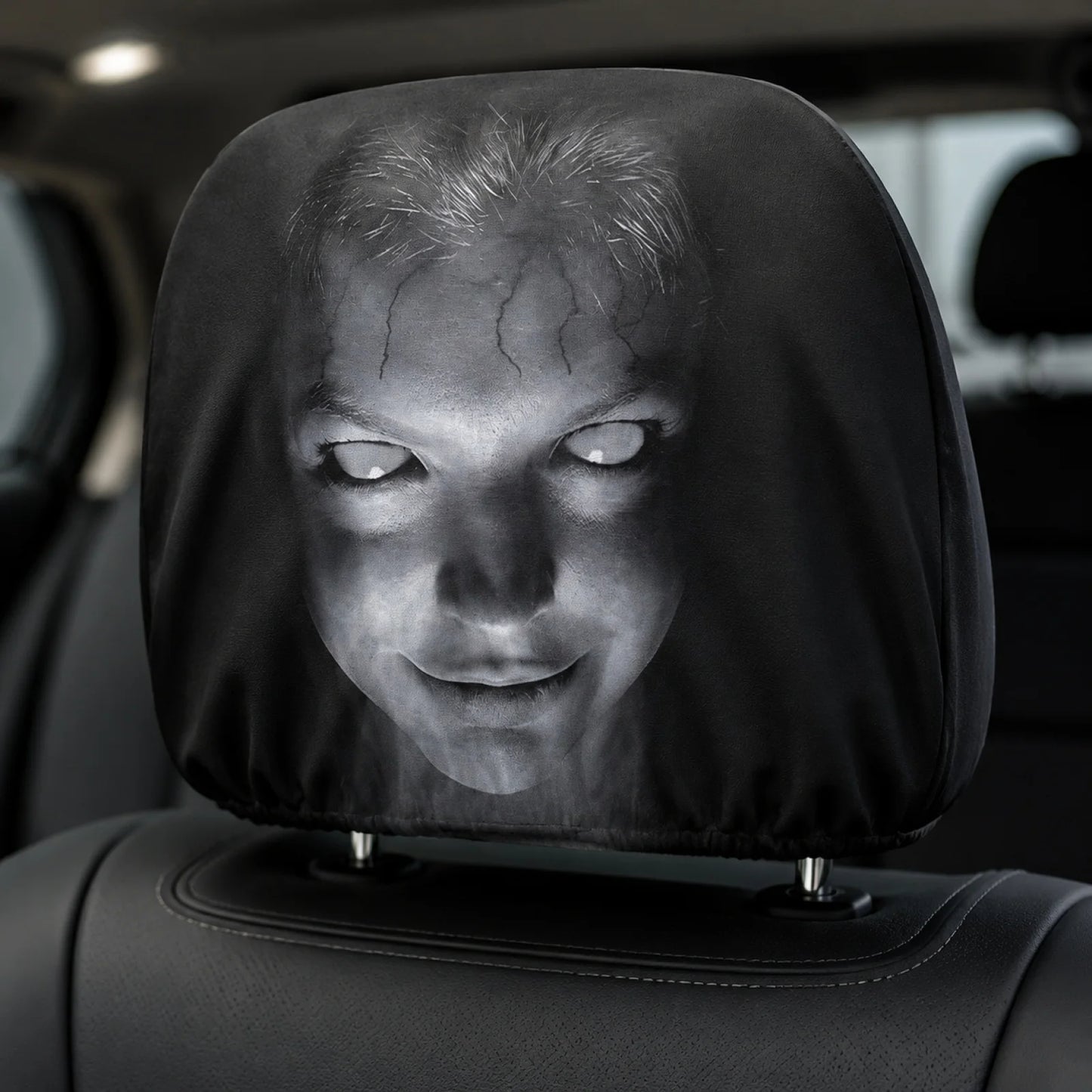 Horror Face Car Headrest Covers