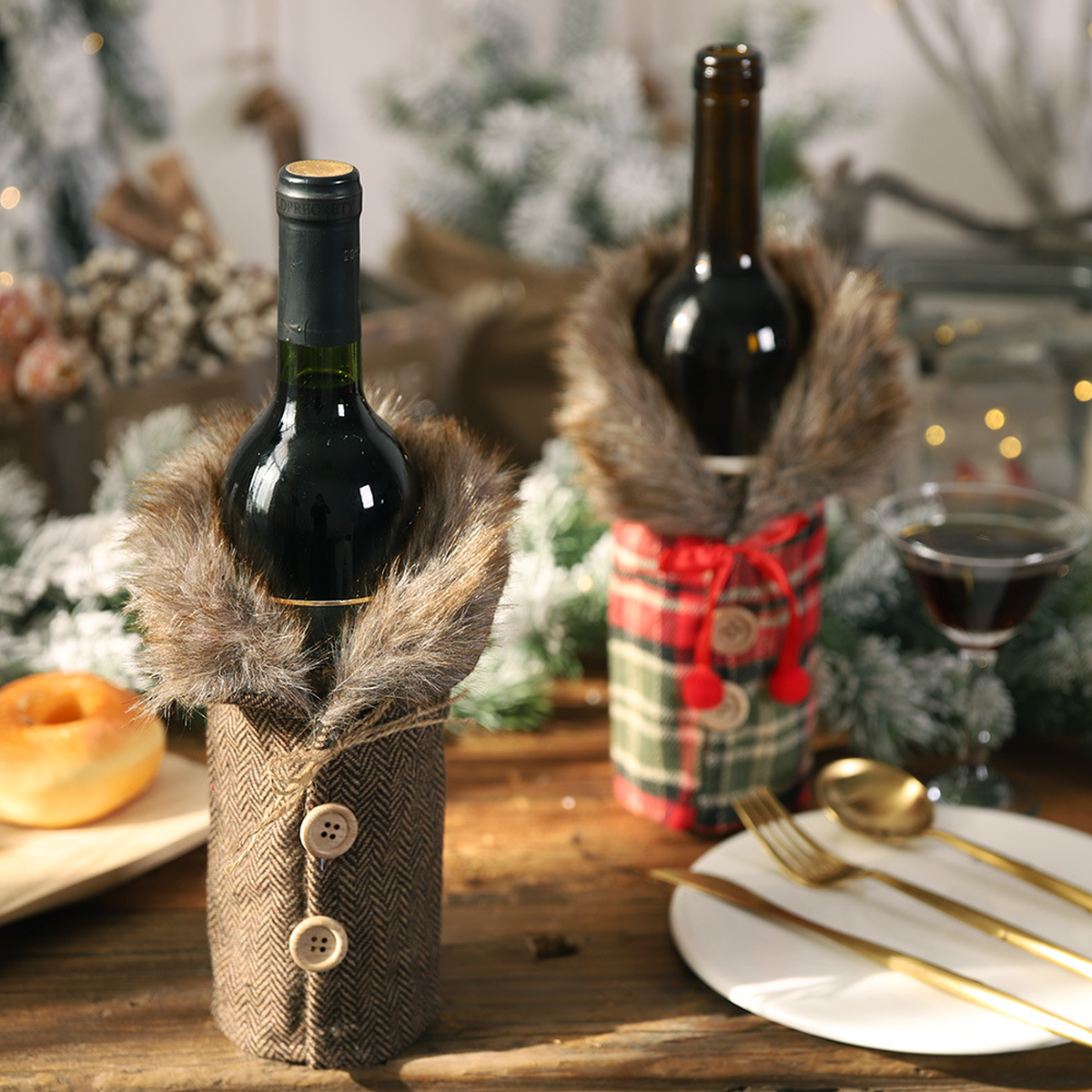 Christmas Skirt Wine Bottle Cover