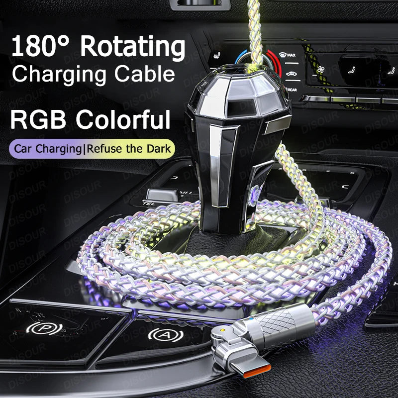 Cable de carga rápida RGB de 120W