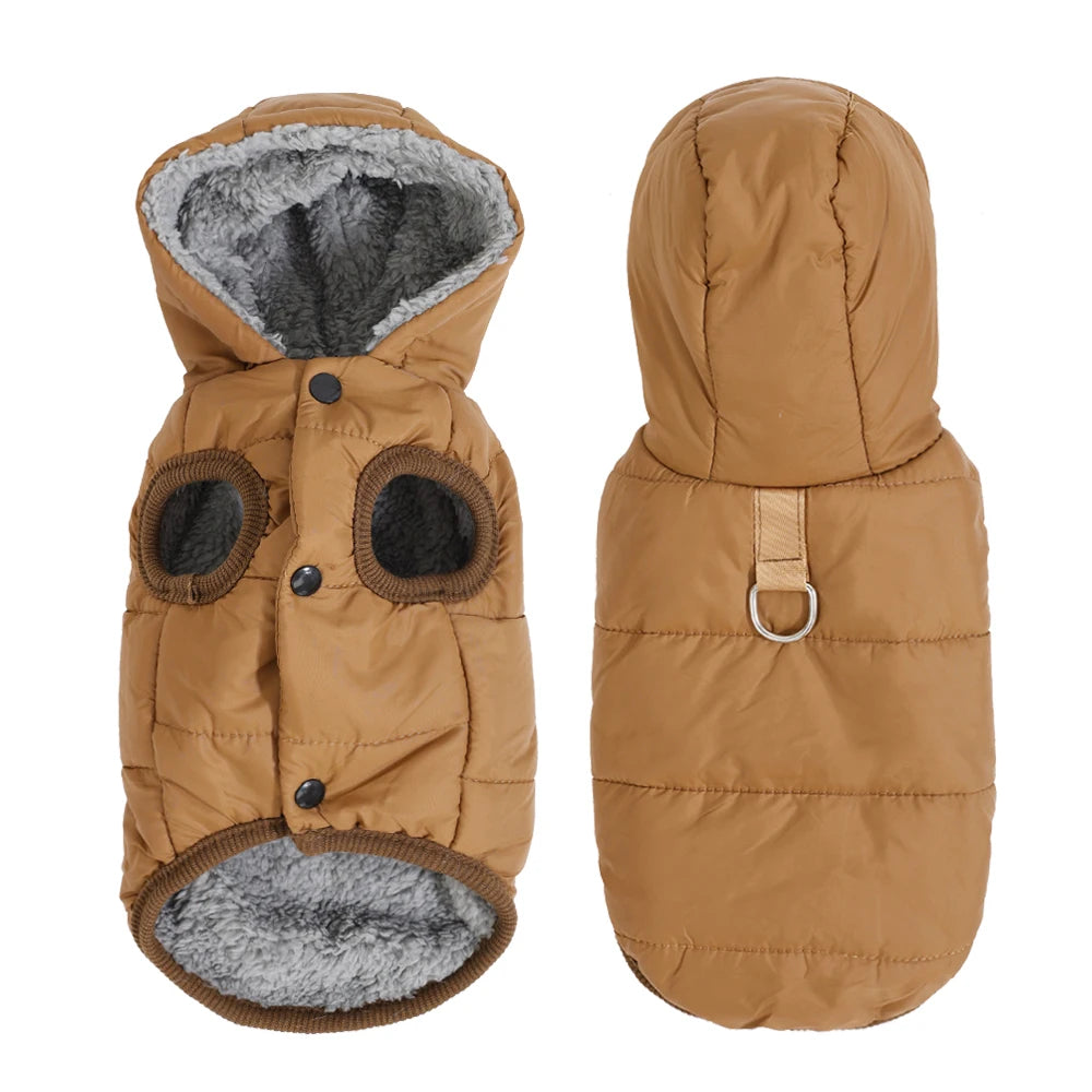 Veste douillette à capuche pour animaux de compagnie
