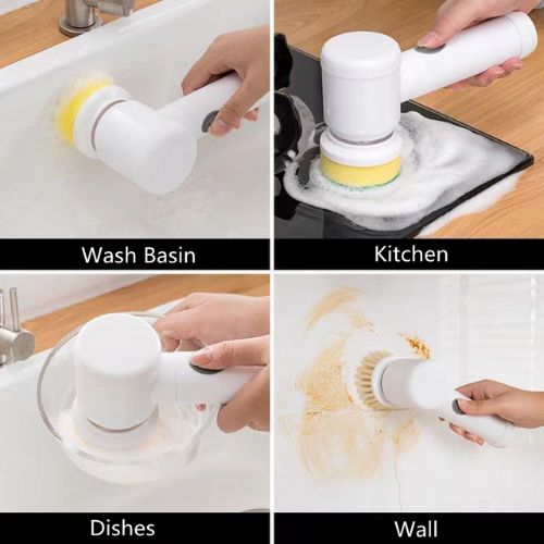 Brosse de nettoyage électrique de salle de bain portative