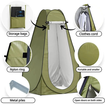 Pop-Up Privacy Tent olive green by ViralGalleria.com; portable privacy enclosure with dual-entry doors.