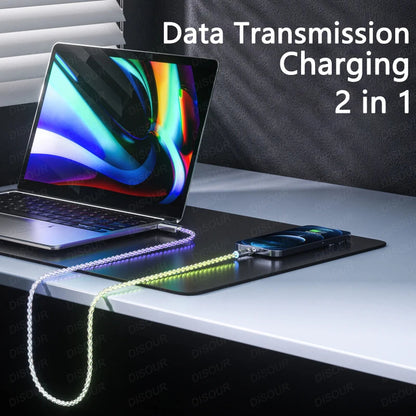 Cable de carga rápida RGB de 120W