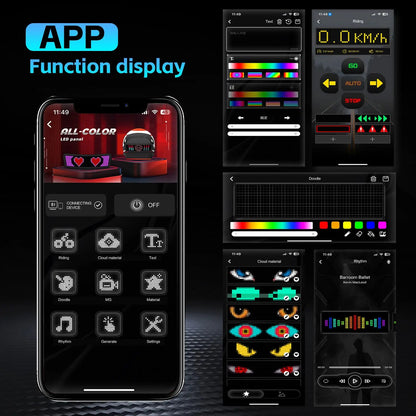 Pantalla LED programable para casco de motocicleta