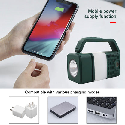 Haut-parleur portable USB LED compatible Bluetooth pour lampes de camping