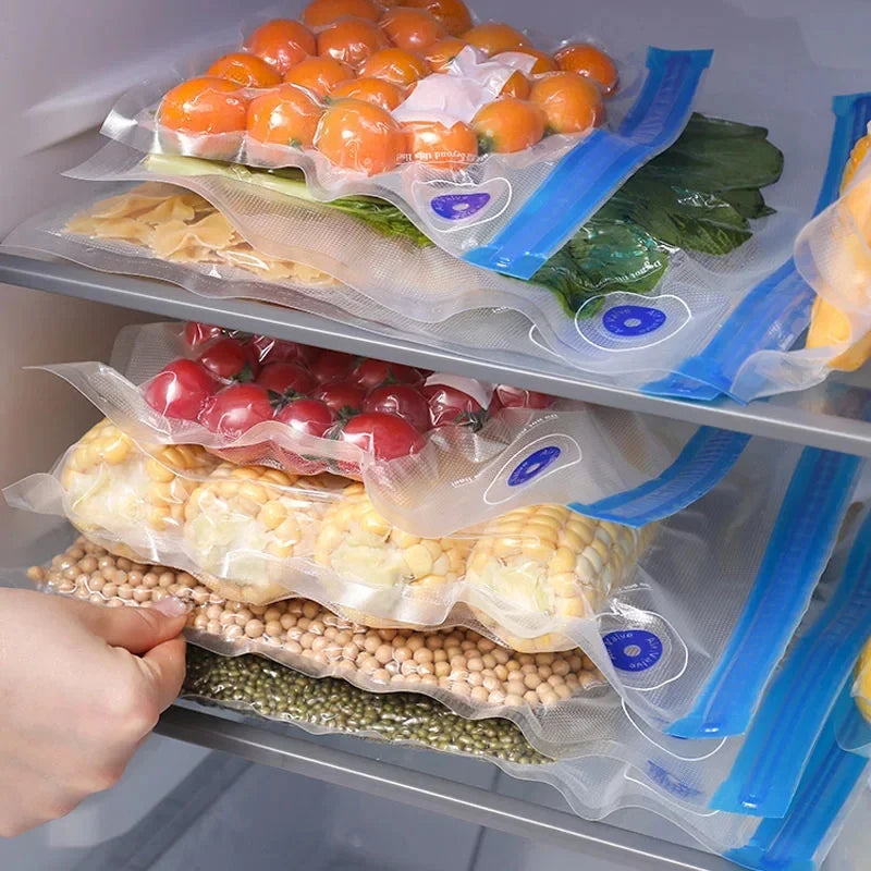 Bolsas de alimentos selladas al vacío para almacenamiento de alimentos