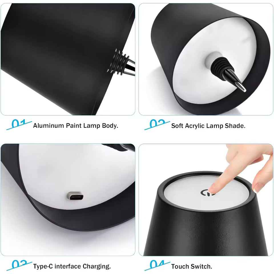 Lámpara de mesa LED para botellas