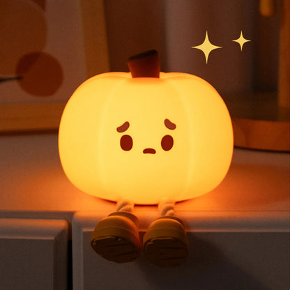 Linda luz nocturna de calabaza
