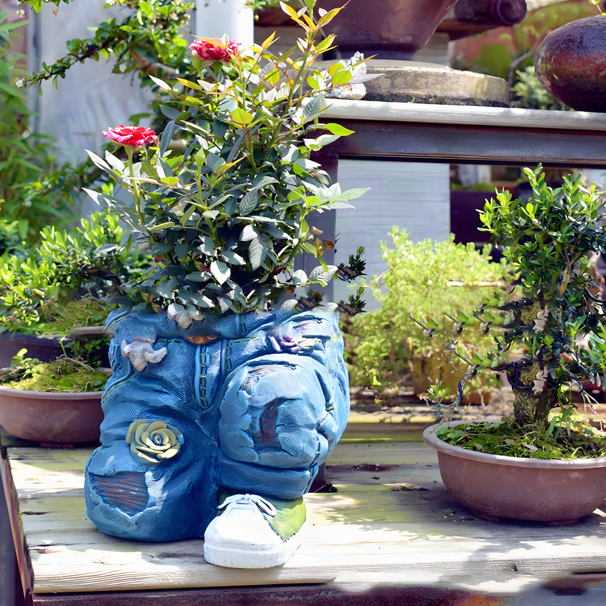Denim Jeans Planter Ornament