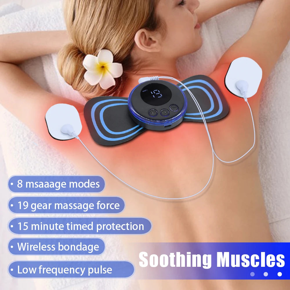 Masajeador de cuello eléctrico recargable con pulsos EMS