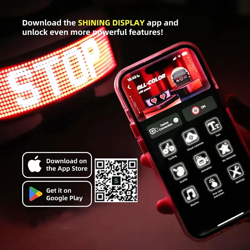 Pantalla LED programable para casco de motocicleta