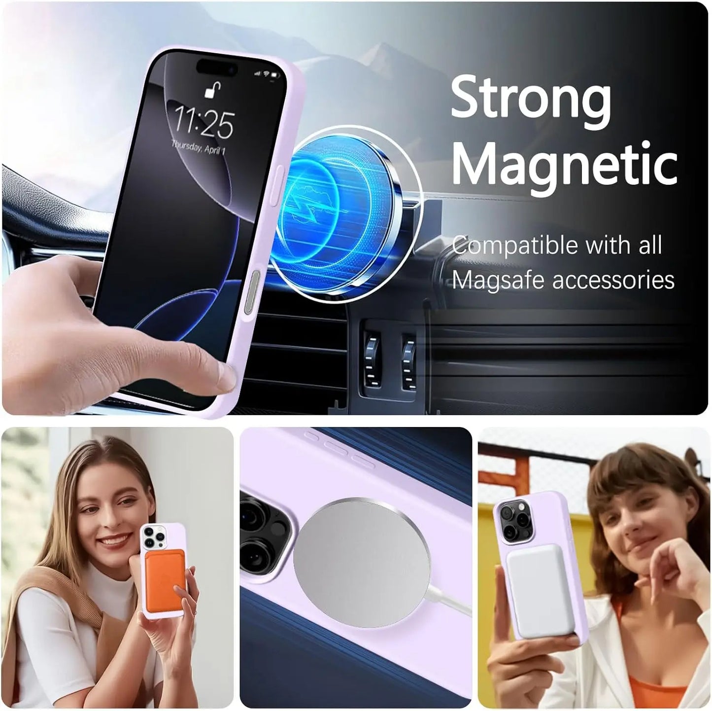 Funda magnética para teléfono con cordón