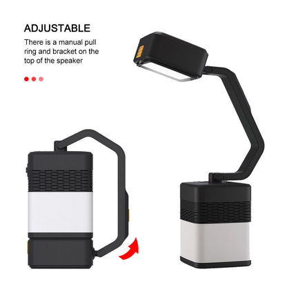 Haut-parleur portable USB LED compatible Bluetooth pour lampes de camping