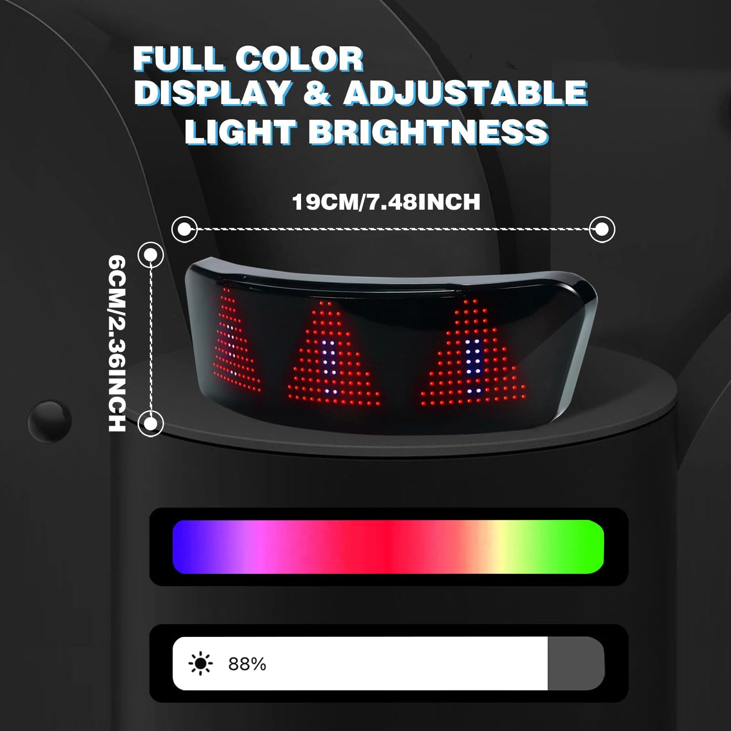 Pantalla LED programable para casco de motocicleta