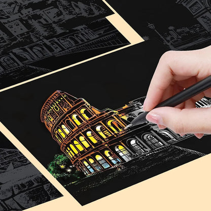 DIY Night Scene Scratch Art