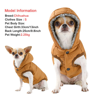 Veste douillette à capuche pour animaux de compagnie