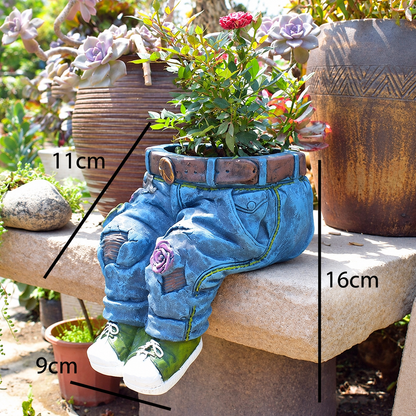 Denim Jeans Planter Ornament