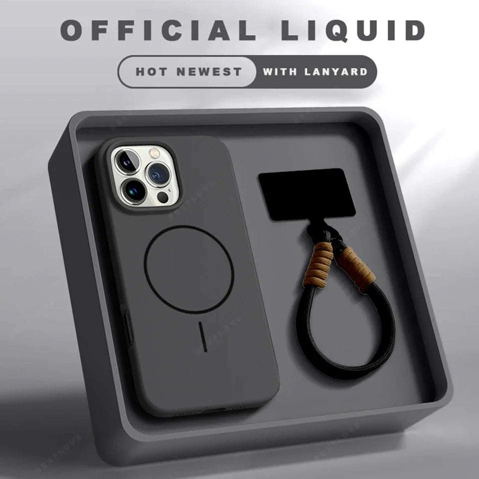 Funda magnética para teléfono con cordón