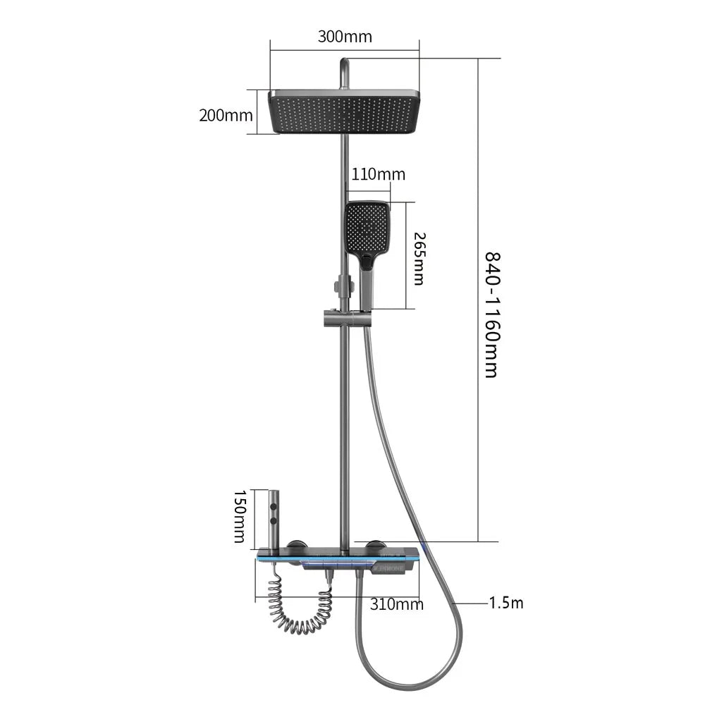Conjunto de sistema de termostato para ducha de lujo