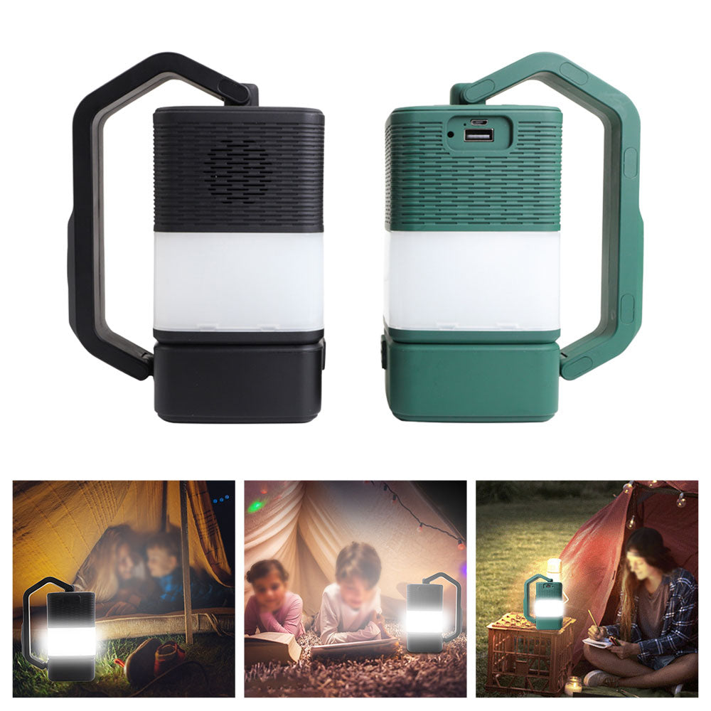 Haut-parleur portable USB LED compatible Bluetooth pour lampes de camping