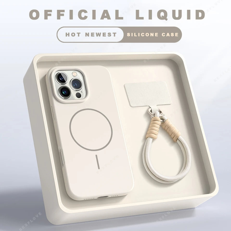 Funda magnética para teléfono con cordón