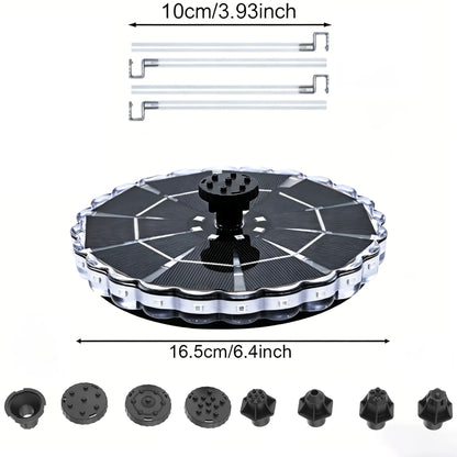 Outdoor solar fountain kit by ViralGalleria.com for garden with 4 white tubes and mounting hardware