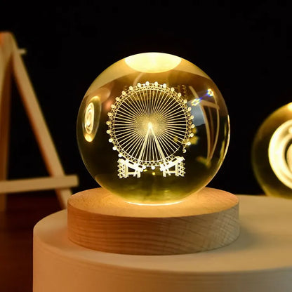 Luz nocturna LED Bola de cristal de galaxia Vía Láctea del sistema solar