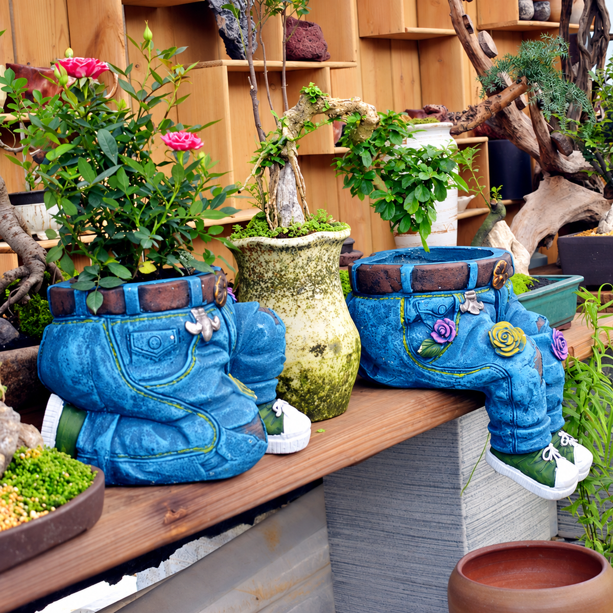Denim Jeans Planter Ornament