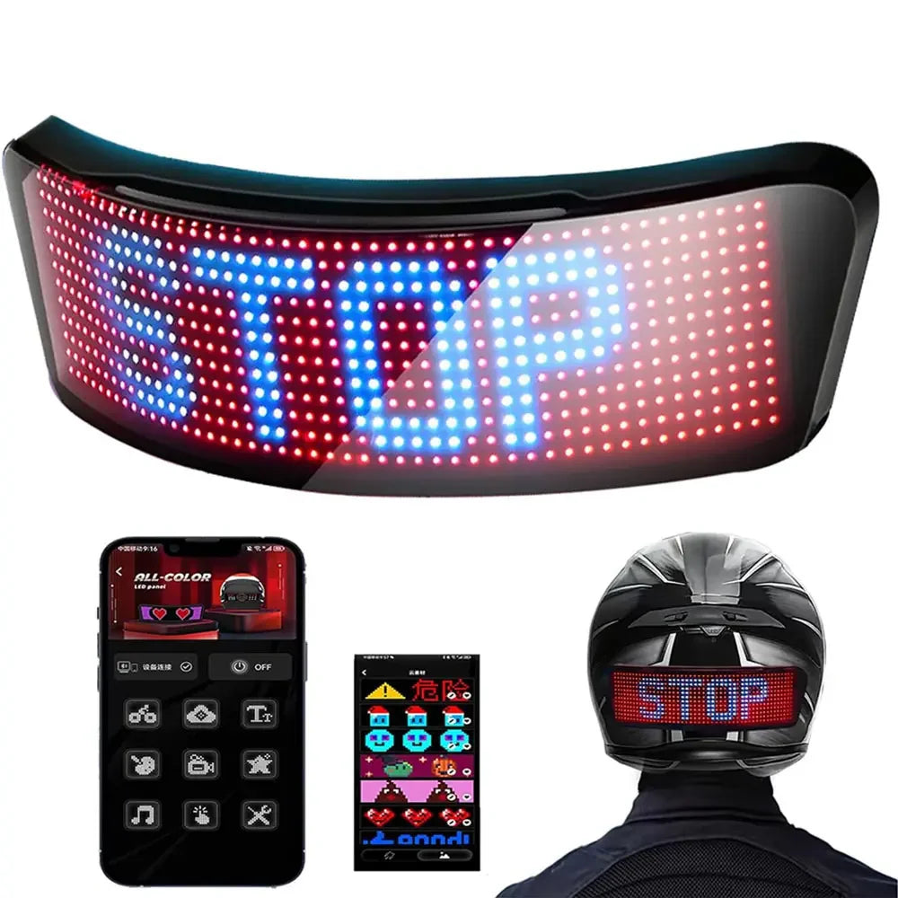 Pantalla LED programable para casco de motocicleta